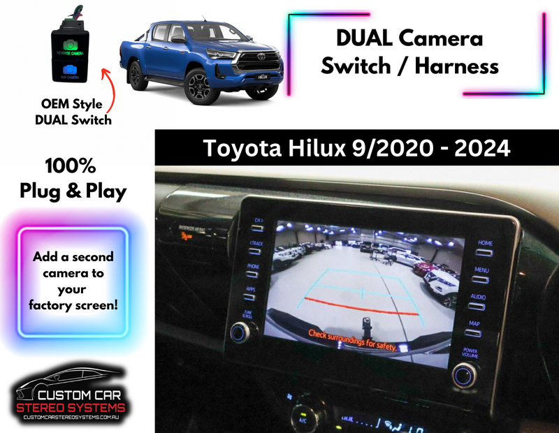 Dual Camera Override Switch / Harness - Suits Toyota Hilux N80 2020 - 2025