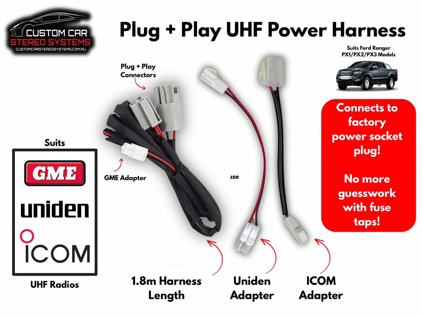Plug and Play Power Harness for UHF Radios