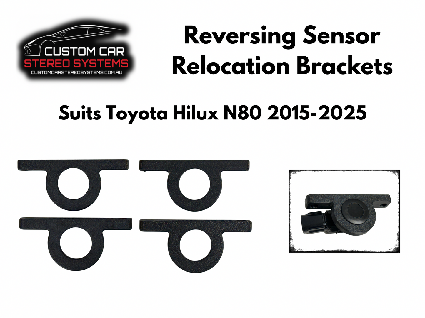 Toyota Hilux N80 2015-2025 Reversing Sensor Relocation Brackets (4 Pack)