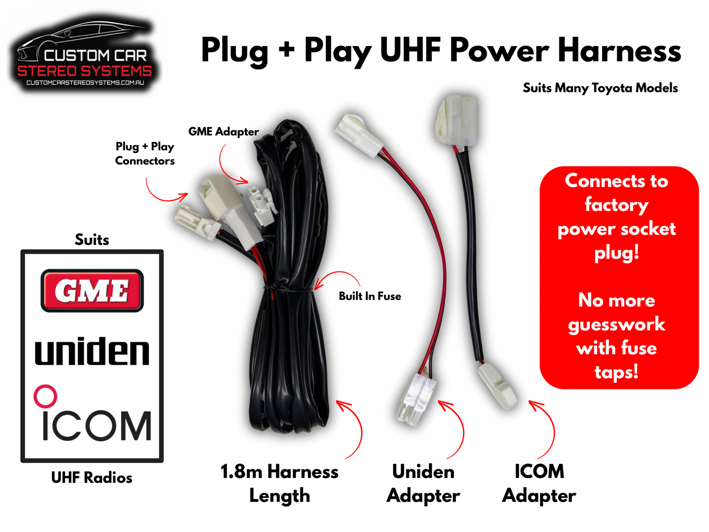 Plug and Play Power Harness for UHF Radios