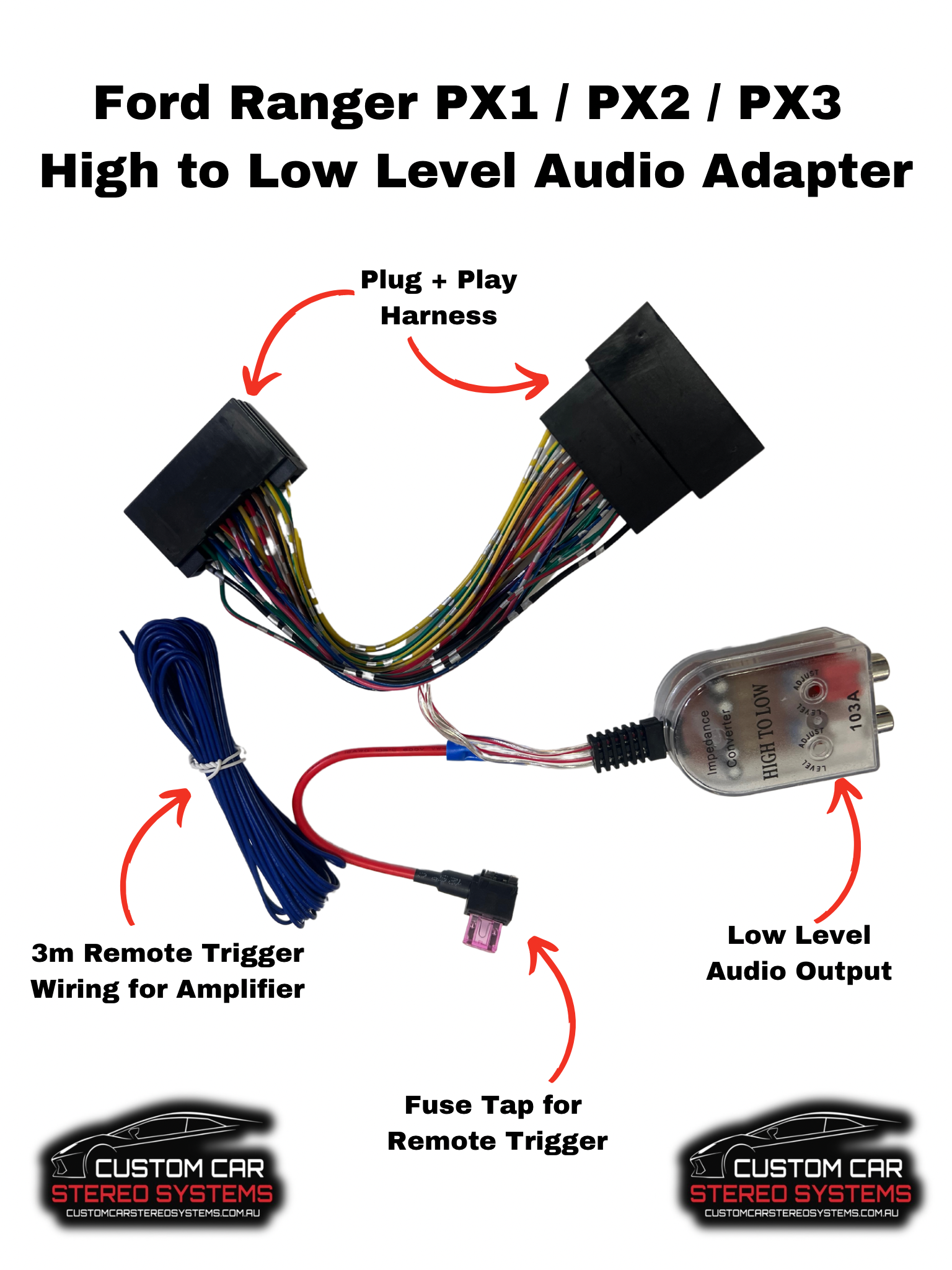 Ford Ranger PX1 PX2 PX3 Plug and Play Amplifier Audio Adapter – Custom ...