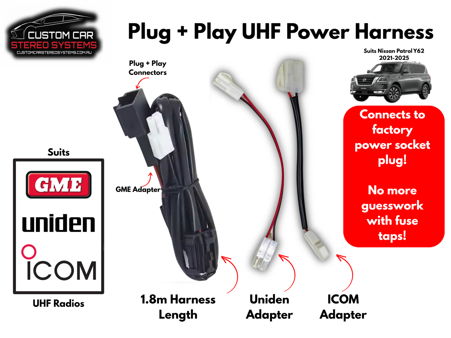 Plug and Play Power Harness for UHF Radios