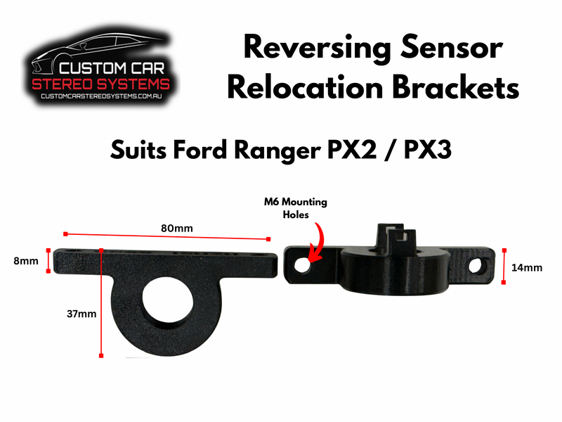 Ford Ranger PX2 / PX3 Reversing Sensor Relocation Brackets (4 Pack)