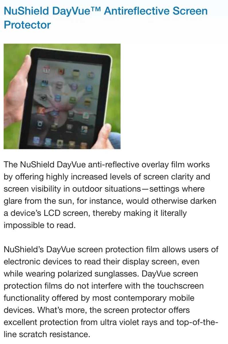 NuShield “DayVue” Screen Protector - 10.1”